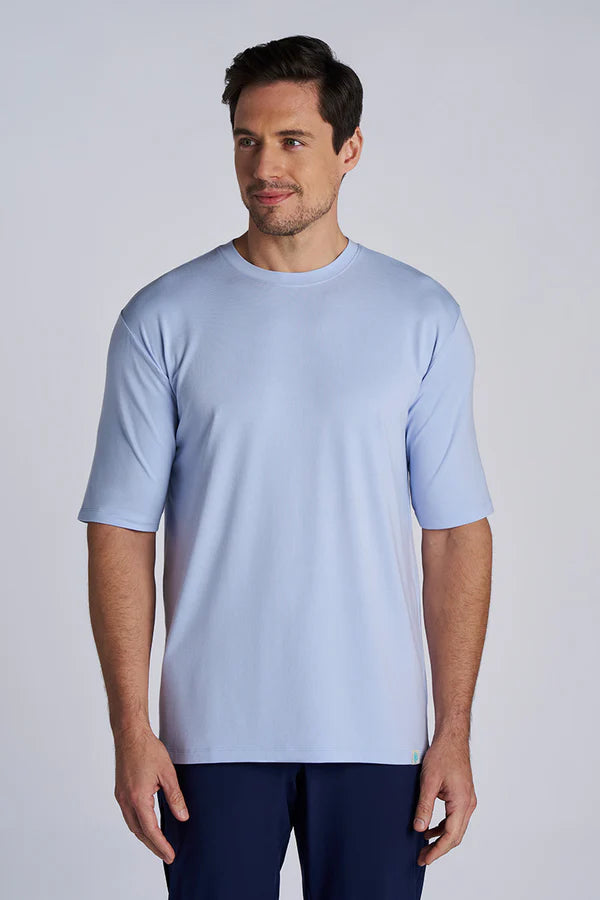 Coolibar - UV-shirt voor heren - Korte mouw - Morada Everyday - Effen - Periwinkle