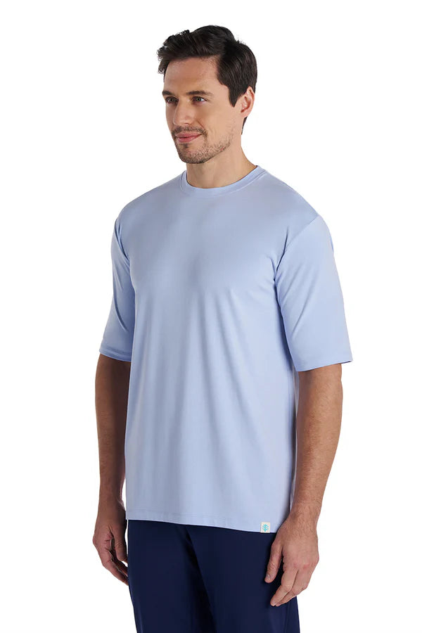 Coolibar - UV-shirt voor heren - Korte mouw - Morada Everyday - Effen - Periwinkle