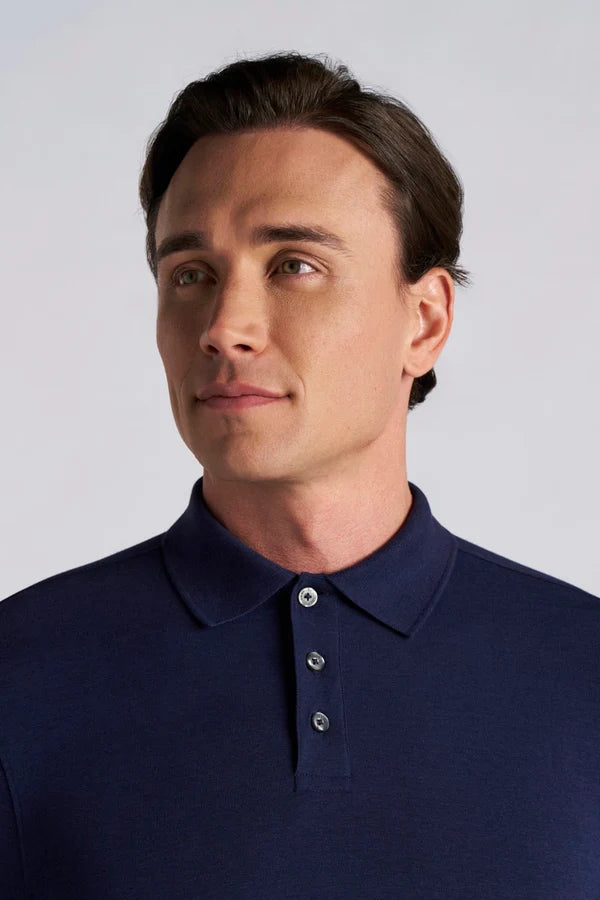 Coolibar - UV-Poloshirt voor heren lange mouwen - Navy blauw