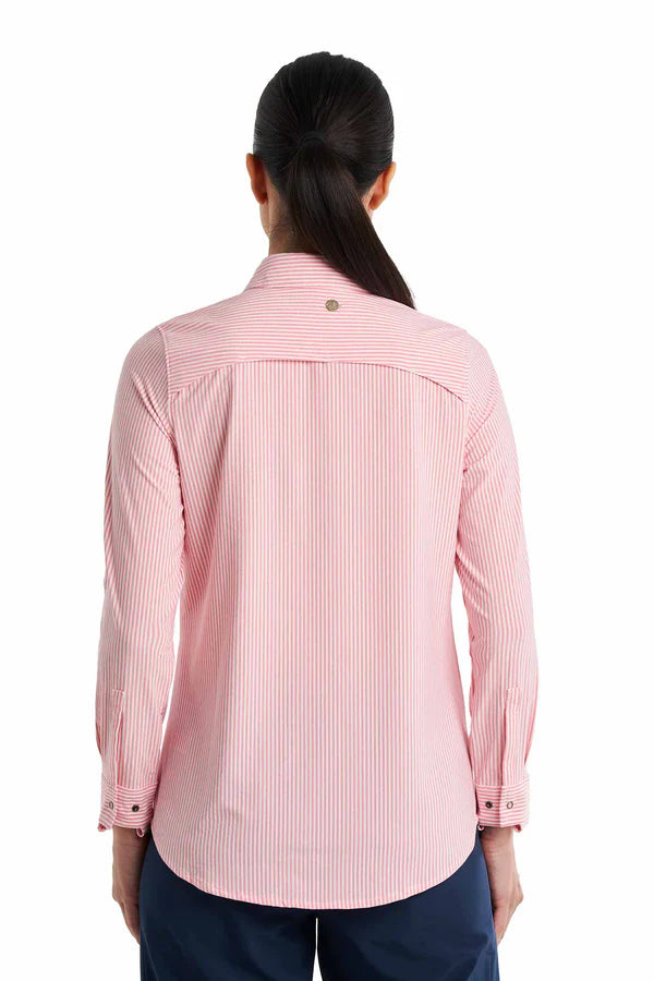 Coolibar - UV Smart Blouse voor dames - Amara - Flamingo White stripe
