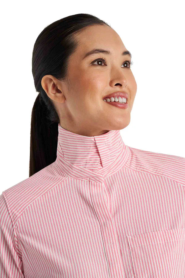 Coolibar - UV Smart Blouse voor dames - Amara - Flamingo White stripe