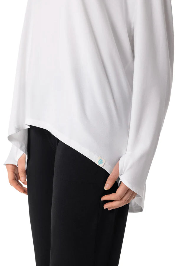 Coolibar - West Palm Drape Tee UV Shirt voor dames - Longsleeve - White