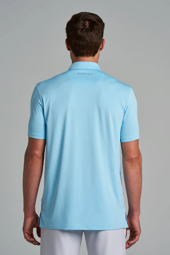 Coolibar - UV Sport Polo voor heren - Korte mouw - CenterCourt - Arctic Blue