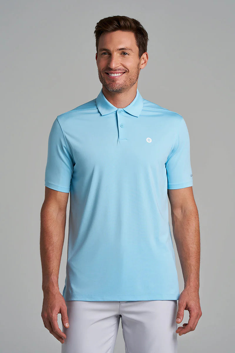 Coolibar - UV Sport Polo voor heren - Korte mouw - CenterCourt - Arctic Blue