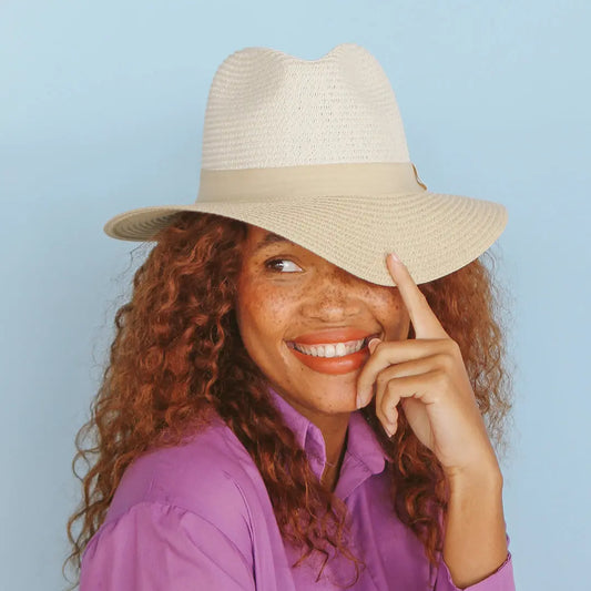 360FIVE Everyday - zonnehoed Tyler Fedora - Natuurlijk/Beige