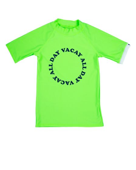 JUJA - UV-Zwemshirt met korte mouwen voor kinderen - High Visual - UPF50+ - Vacay all day - Neon lime