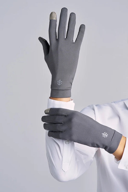 Coolibar - UV-werende handschoenen voor volwassenen met touchscreen- Gannett - Houtskoolgrijs