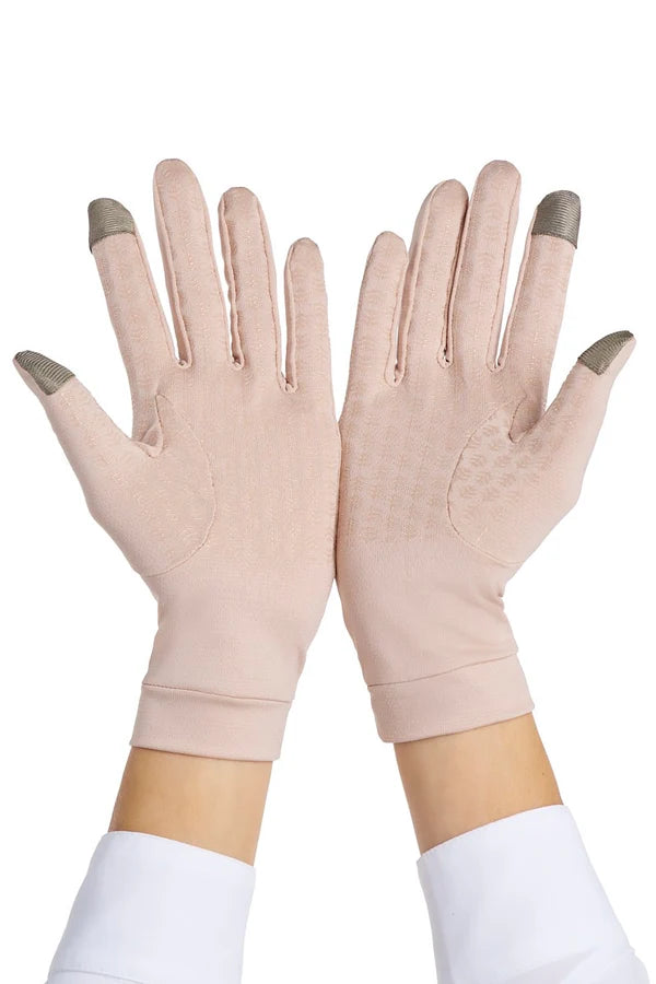 Coolibar - UV-Beschermende handschoenen met touchscreen grip - Beige