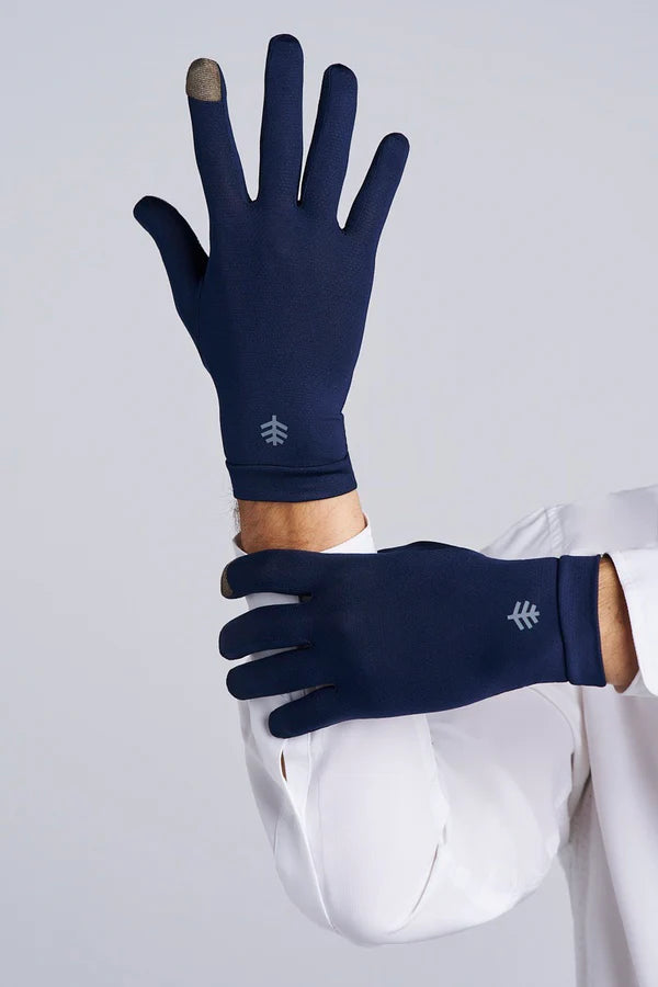 Coolibar - UV-Beschermende handschoenen met touchscreen grip - Navy