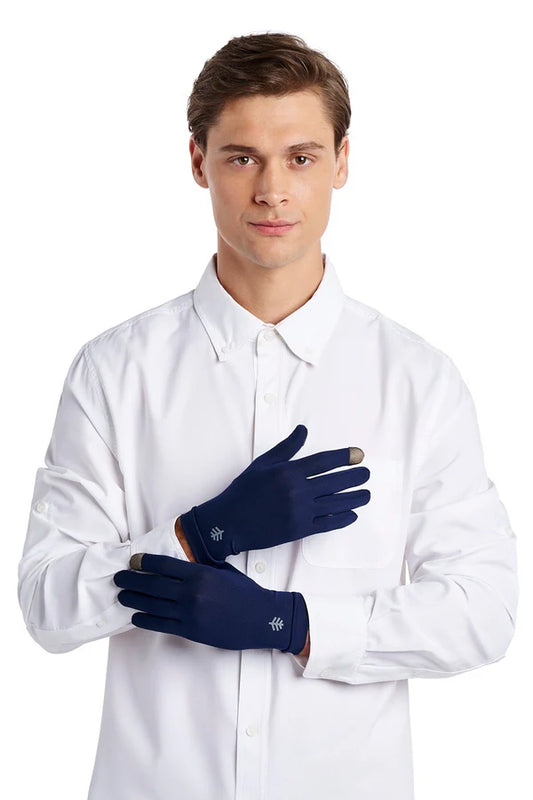 Coolibar - UV-Beschermende handschoenen met touchscreen grip - Navy