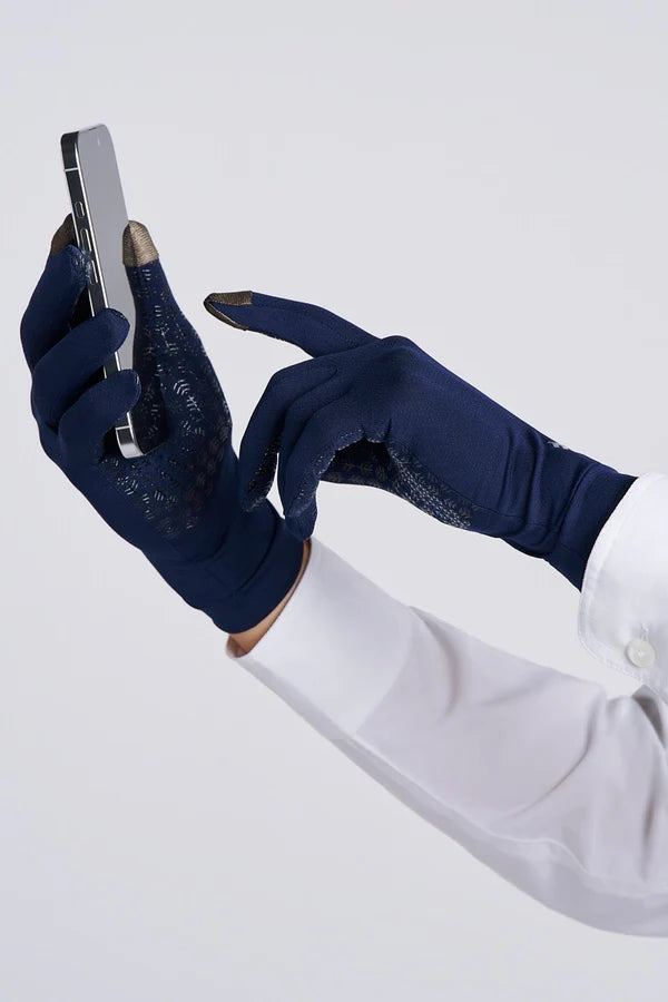 Coolibar - UV-Beschermende handschoenen met touchscreen grip - Navy