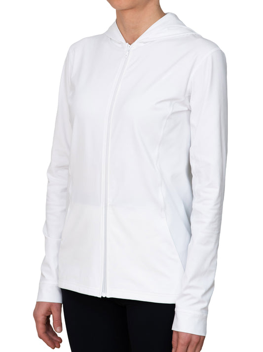 Hyphen - Dames UV Zomerjas met capuchon White