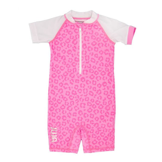 JUJA - UV Zwempak voor baby's - korte mouwen - Leopard - Roze