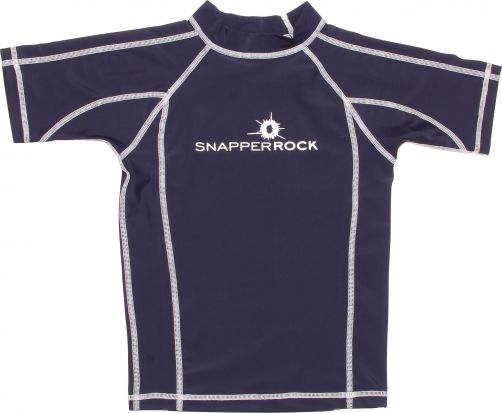 SnapperRock UV werend zwemshirt met korte mouwen voor kinderen - blauw