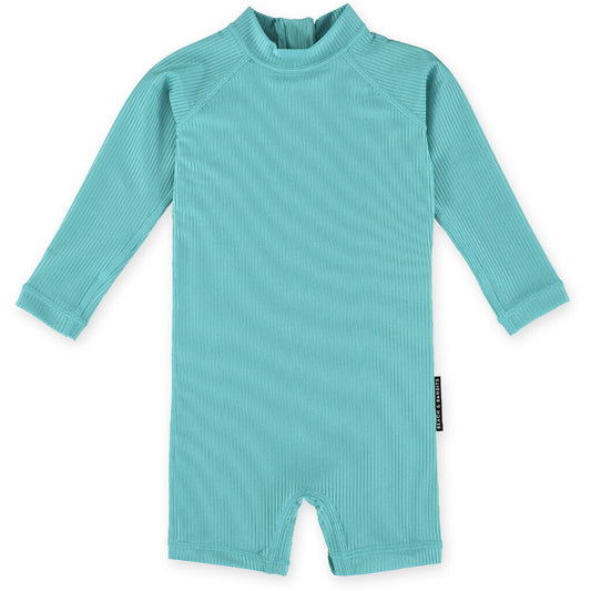 Beach & Bandits - UV-zwempak voor baby's - Ribbed lange mouw - UPF50+ - Coastal Ribbed - Blauw