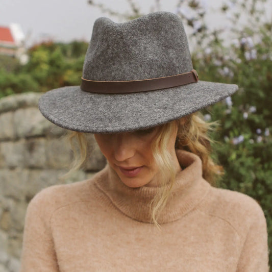 House of Ord - Winter hoed Wilde Fedora - Gemengd Grijs