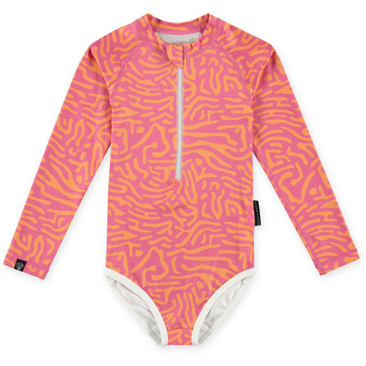 Beach & Bandits - UV-zwempak voor meisjes - Lange mouw - UPF50+ - Pink Coral - Roze