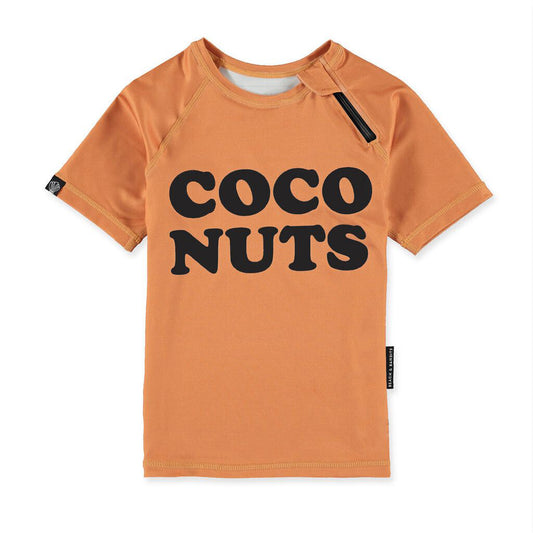 Beach & Bandits - UV-zwemshirt voor kinderen - UPF50+ - Korte mouw - Coco Nuts - Karamel