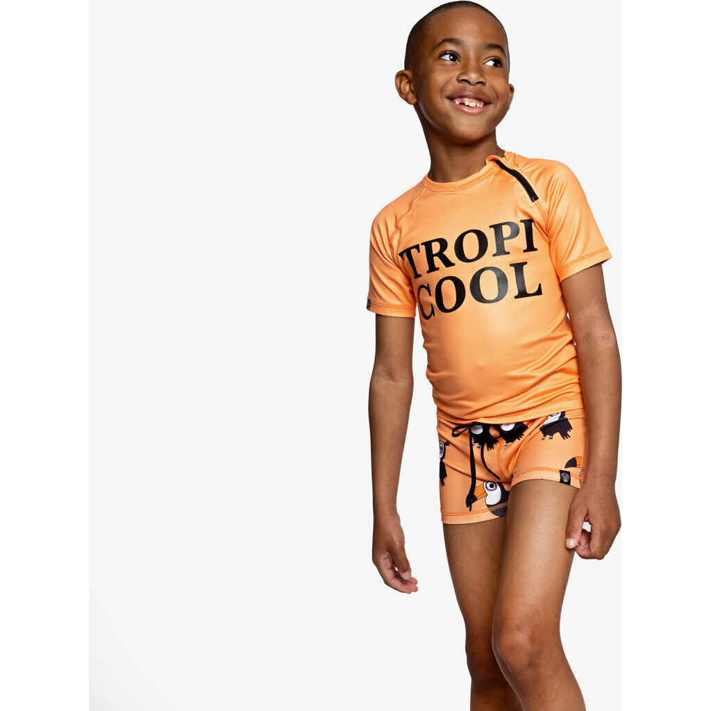 Beach & Bandits - UV-zwemshirt voor kinderen - UPF50+ - Korte mouw - Tropicool - Papaya