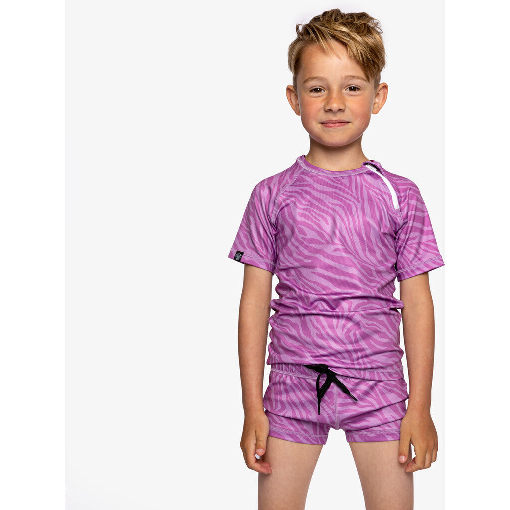 Beach & Bandits - UV-zwemshirt voor kinderen - UPF50+ - Korte mouw - Purple Shade - Paars