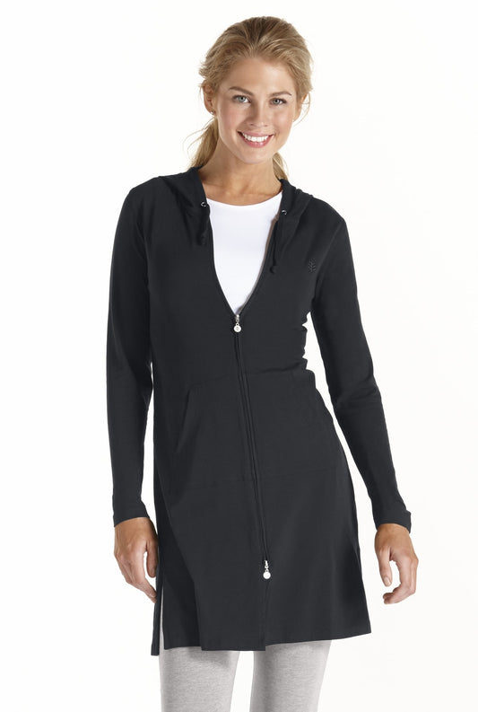 Coolibar - Lange UV-vest voor dames - Zwart