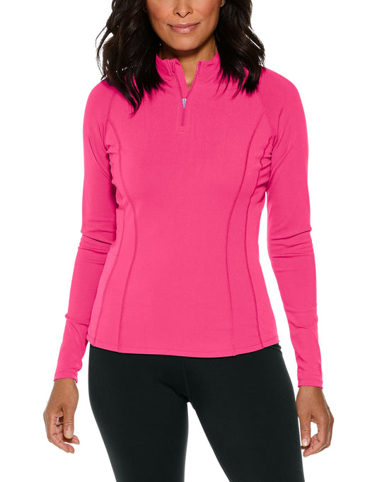 Coolibar - UV Zwemshirt voor dames - Longsleeve - Freestyle Rash - Jazzy Pink