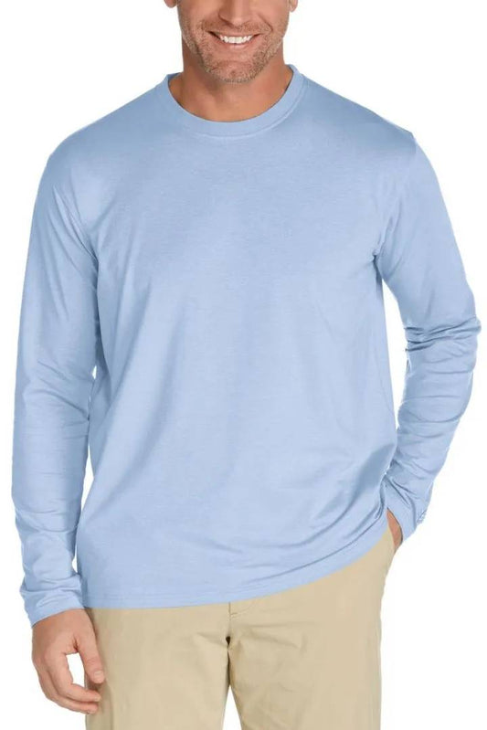 Coolibar - UV-shirt voor heren - Lange mouw - Morada Everyday - Effen - Vintage Blauw