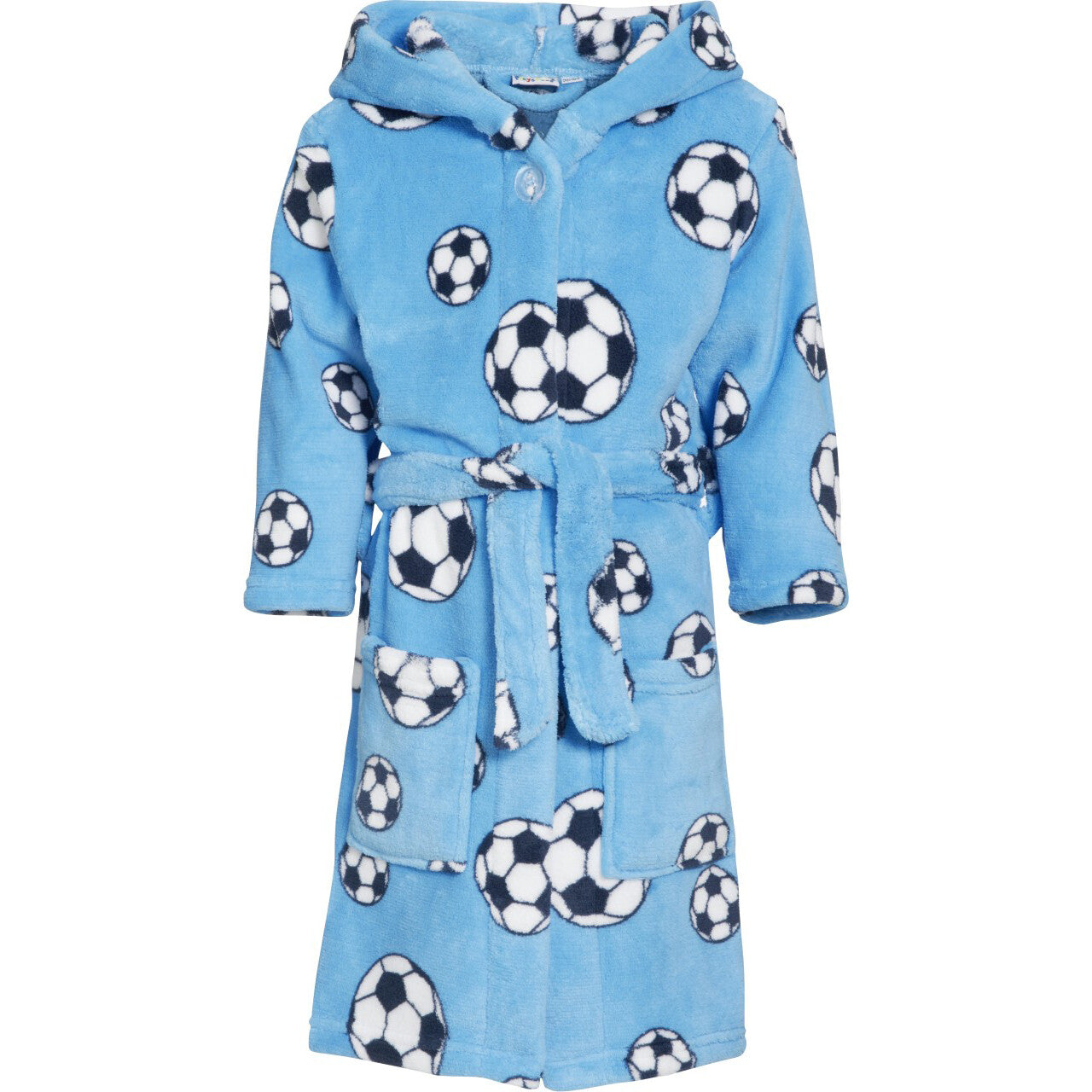 Playshoes - Fleece badjas voor kinderen - Voetbal - Blauw