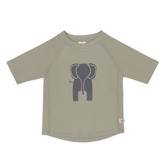 Lässig - UV-Shirt met korte mouwen voor kinderen - Olifant - Olijf