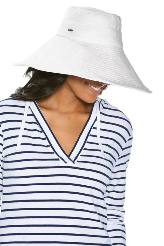 Coolibar - UV-strandhoed voor dames - Brittany - Wit