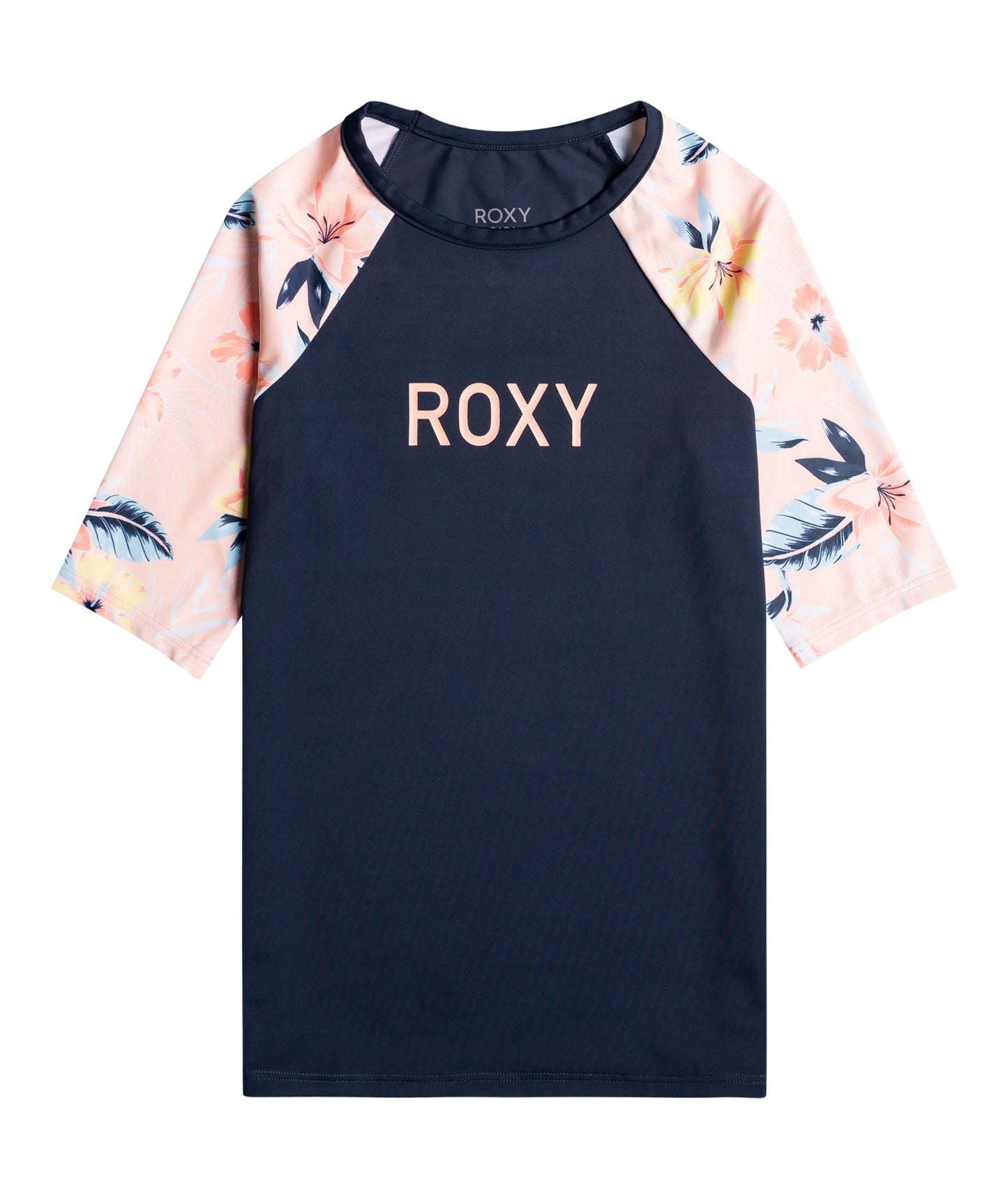 Roxy - UV Rashguard voor meisjes - Lycra geprinte mouw - Korte mouw - Tropical Peach/Breeze