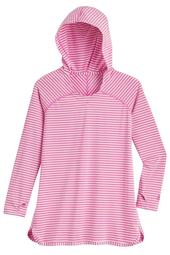 Coolibar - UV Cover-up zwemjurk voor meisjes - Seacoast - Gestreept - Roze