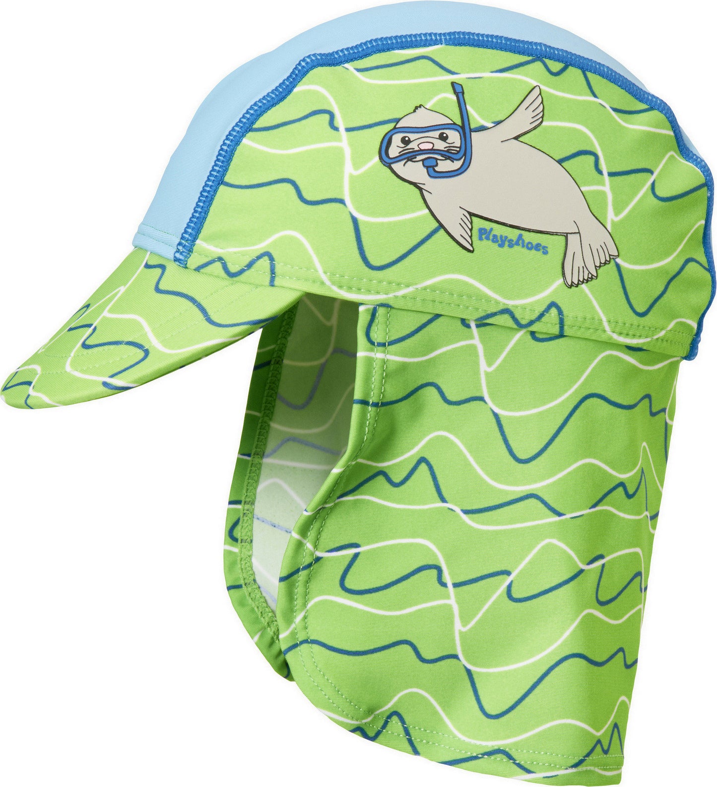 Playshoes - UV-zonnepet voor jongens en meisjes - blauw-groen zeehond