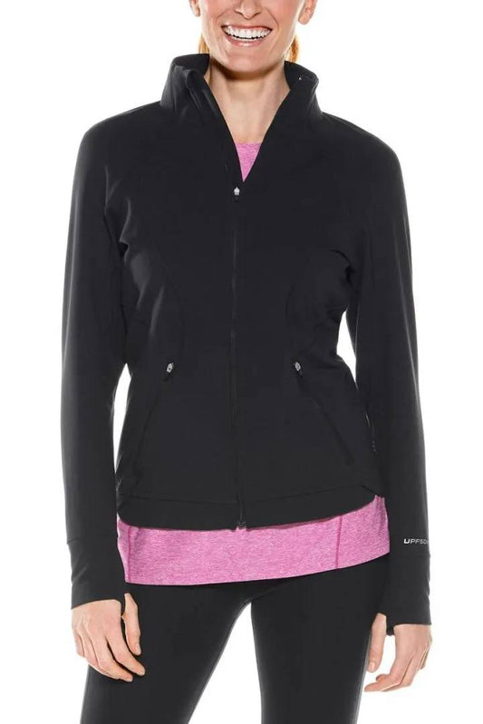 Coolibar - UV-jas voor dames - Interval - Effen - Zwart