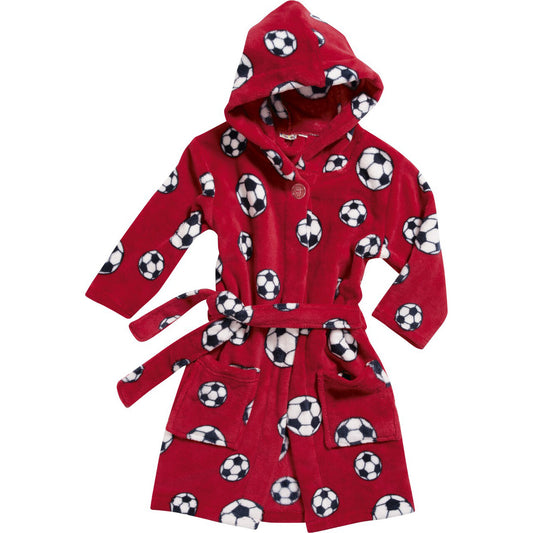 Playshoes - Fleece badjas voor kinderen - Voetbal - Rood
