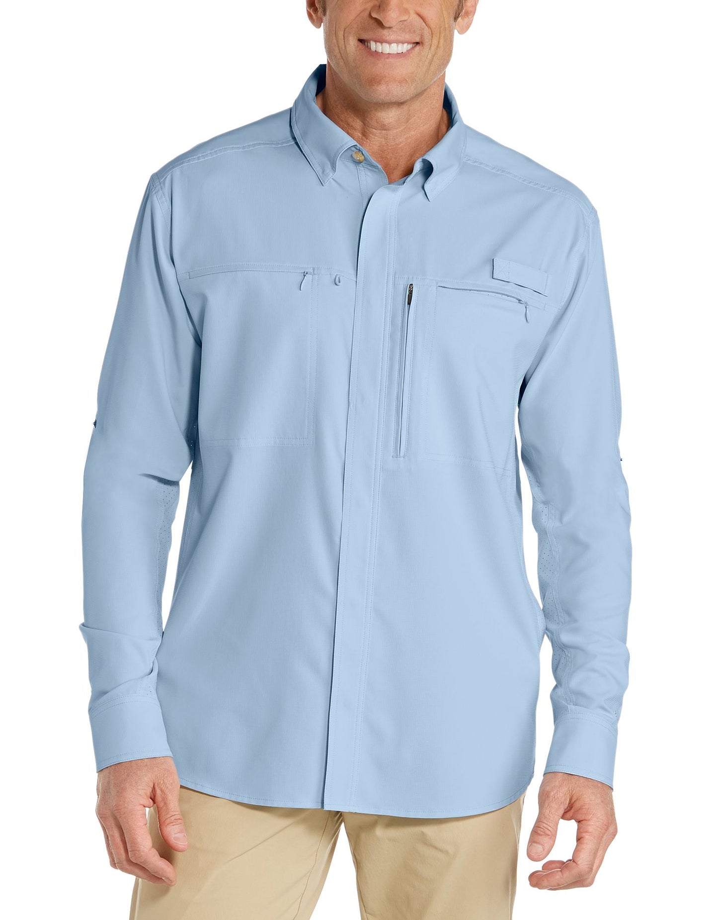 Coolibar - UV Overhemd voor heren - Baraco - Lichtblauw