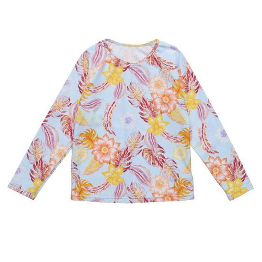 Snapper Rock - UV Rash top voor meisjes - Lange mouw - Boho Tropical - Blauw