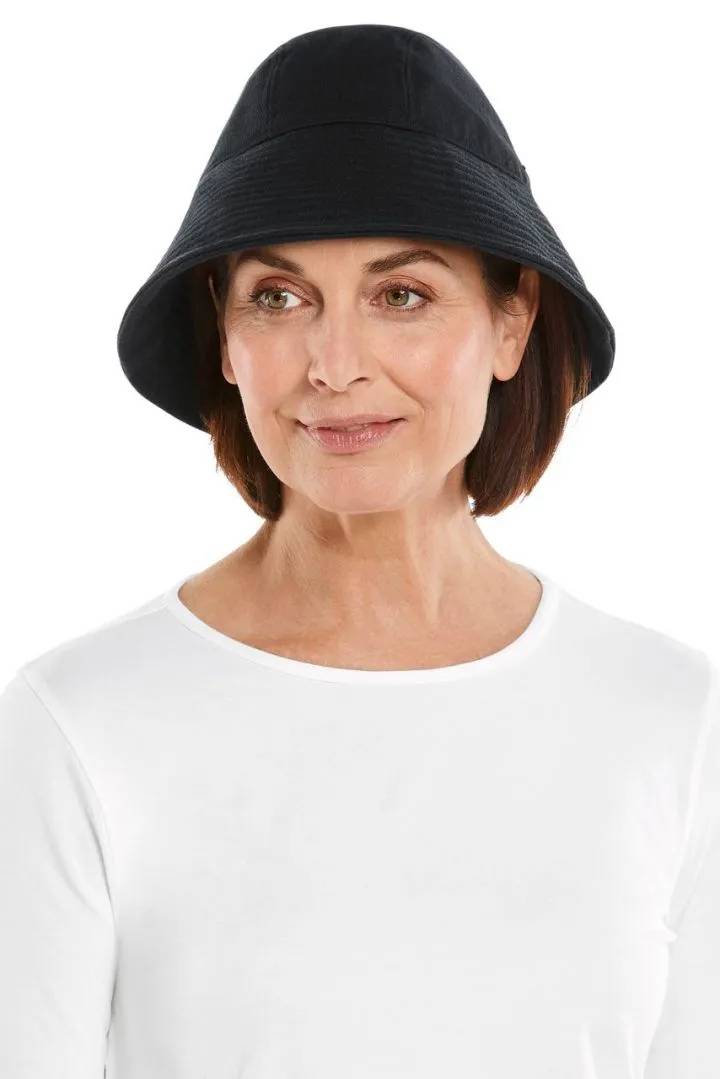 Coolibar - UV Katoenen Buckethoed voor dames - Katia - Zwart