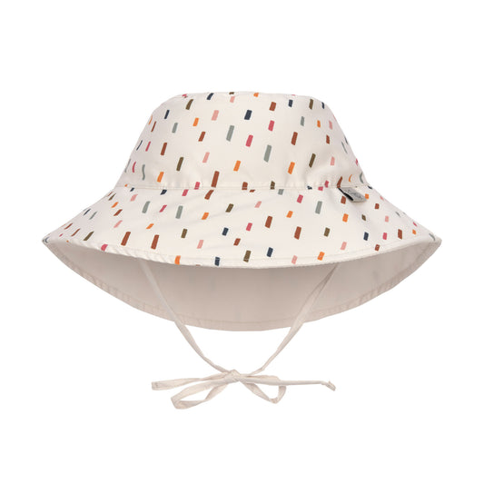 Lässig - UV-Beschermende bucket hoed voor kinderen - Strepen - Offwhite/multi