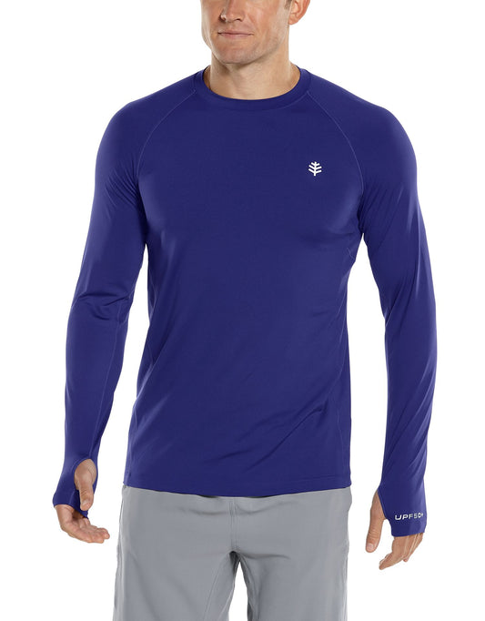 Coolibar - UV sportshirt voor heren - Longsleeve - Agility Performance - Donkerblauw