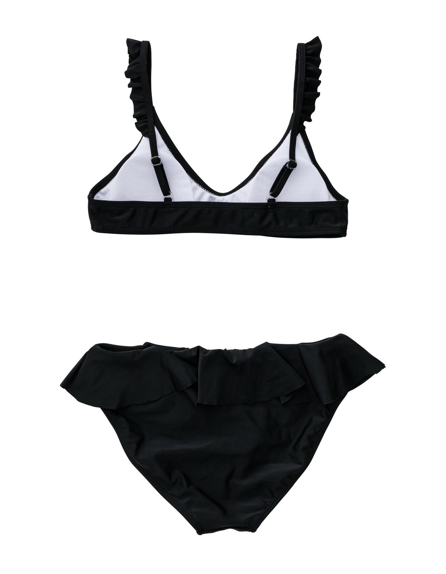Snapper Rock - UV Bikini voor meisjes - Frilled - Zwart