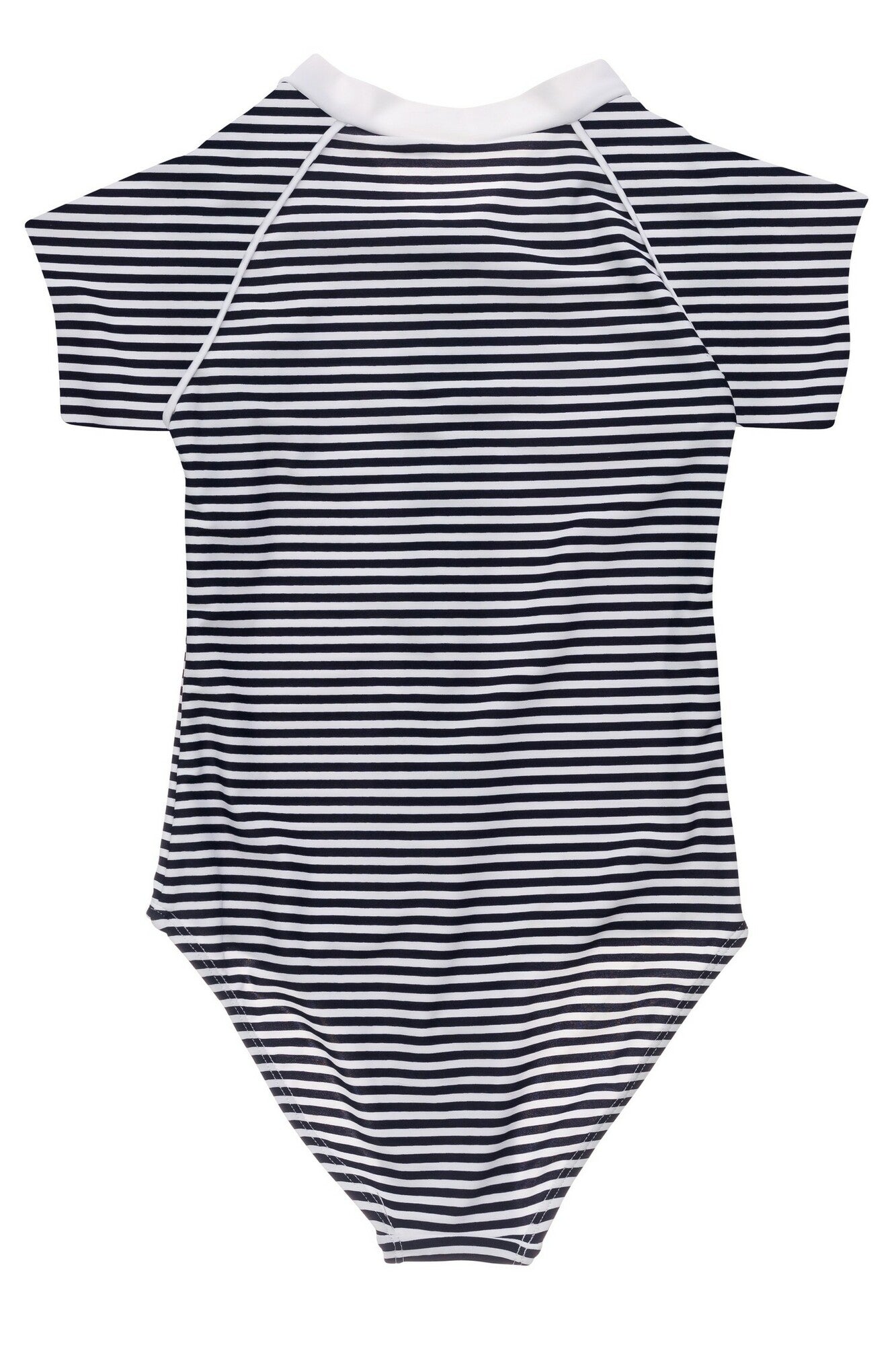 Snapper Rock - UV-zwempak voor meisjes - Korte mouw - Nautical Stripe - Donkerblauw/Wit