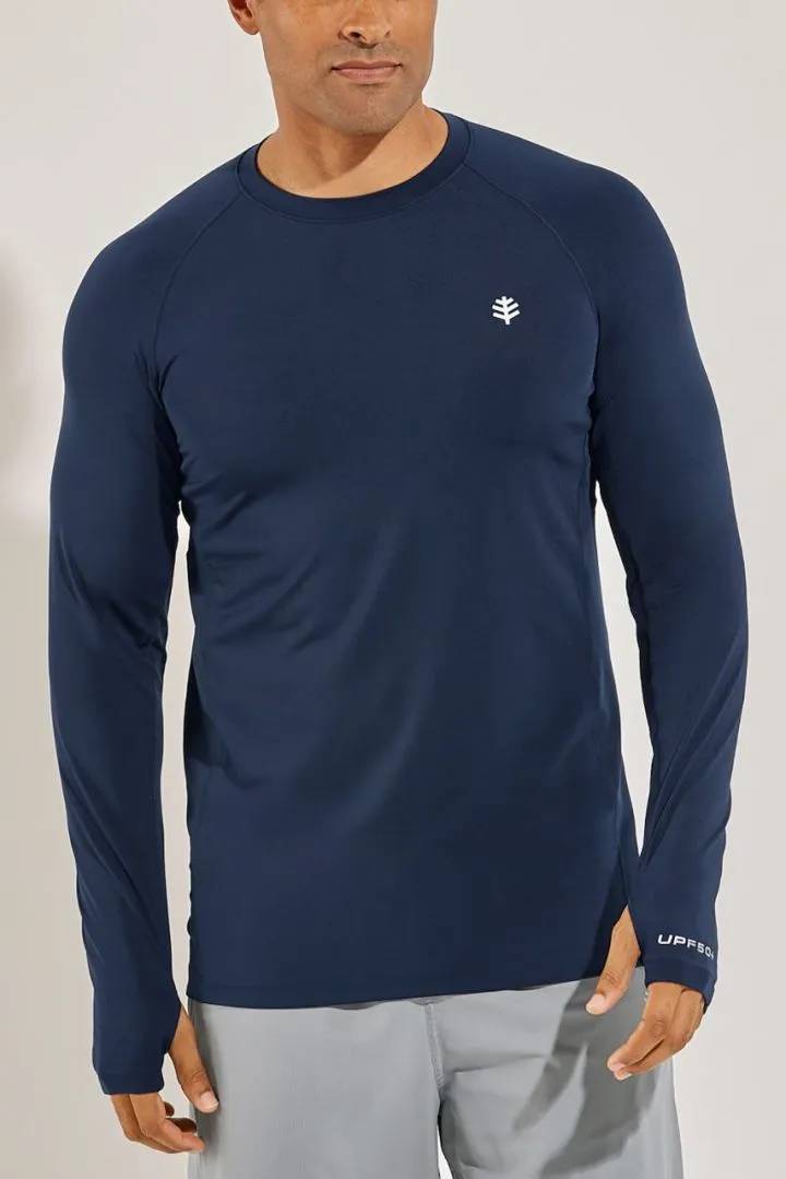 Coolibar - UV-shirt voor heren - Lange mouw - Agility Performance - Effen - Navy