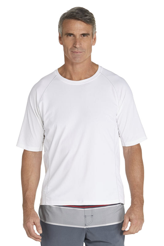 Coolibar - UV-beschermend zwemshirt korte mouwen heren - wit