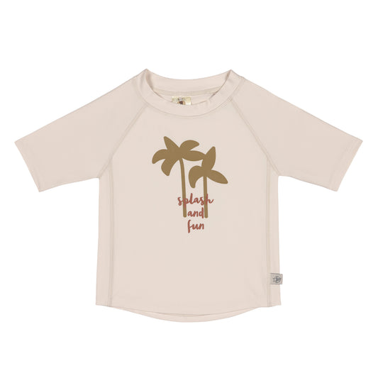Lässig - UV-Shirt met korte mouwen voor kinderen - Palmen - Offwhite