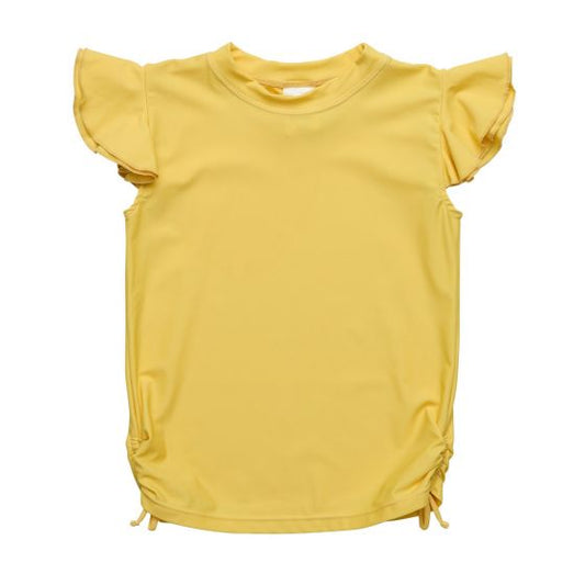 Snapper Rock - UV Rash top voor meisjes - Korte flutter mouw - Marigold - Geel