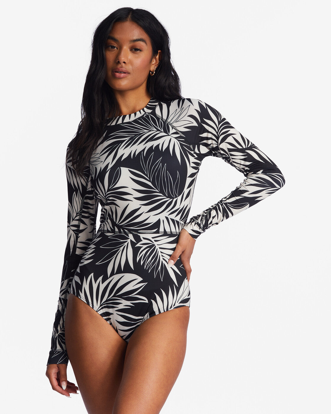 Billabong - One-piece zwempak met lange mouwen voor vrouwen - Spotted in Paradise - White cap