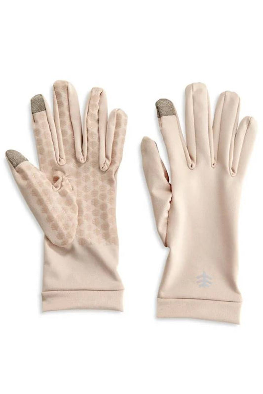 Coolibar - UV-Beschermende handschoenen met touchscreen grip - Beige