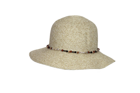 Rigon - UV bucket hat voor dames met kralen - Ivoor