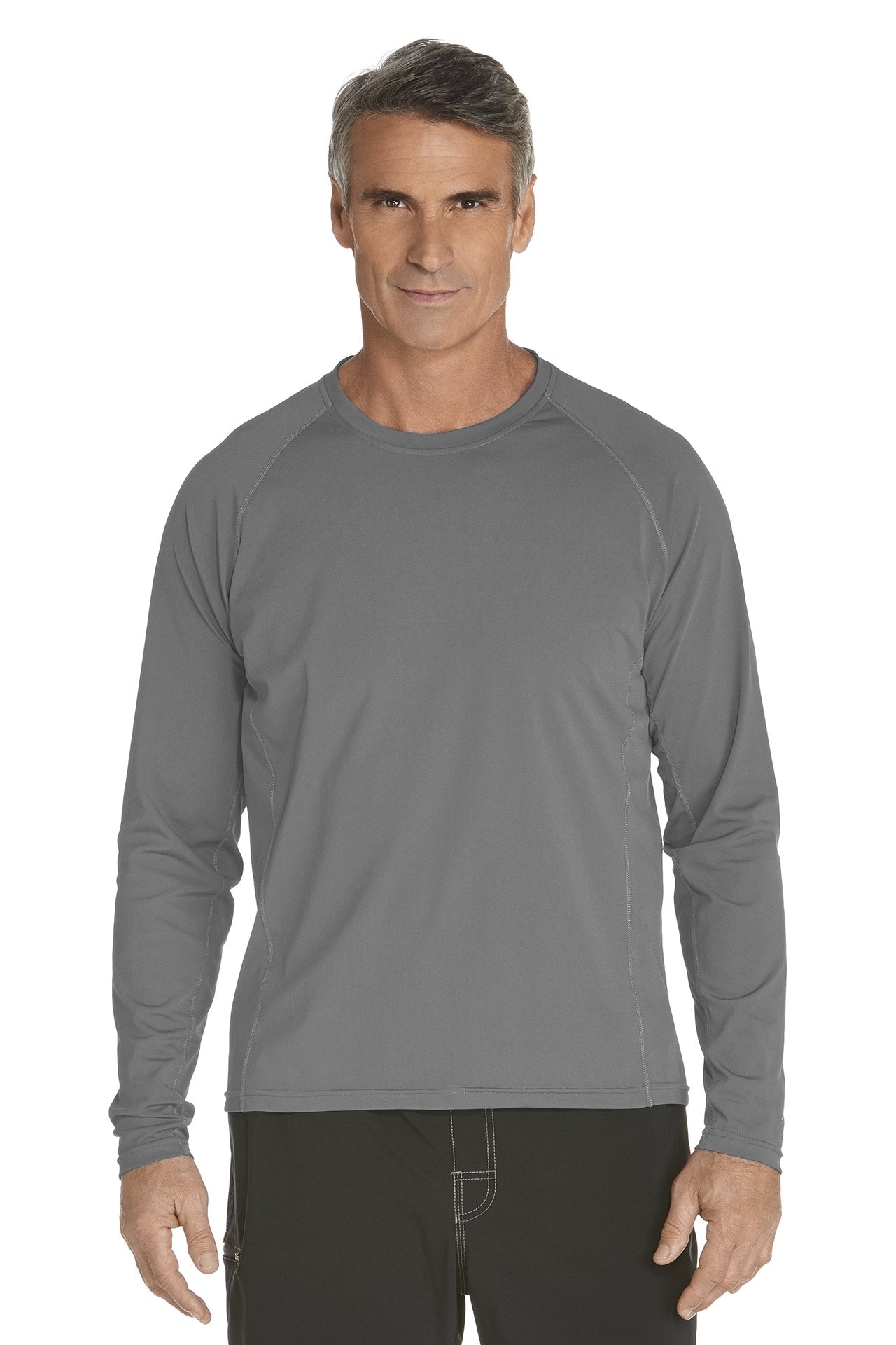 Coolibar - UV-Zwemshirt met lange mouwen voor heren - grijs